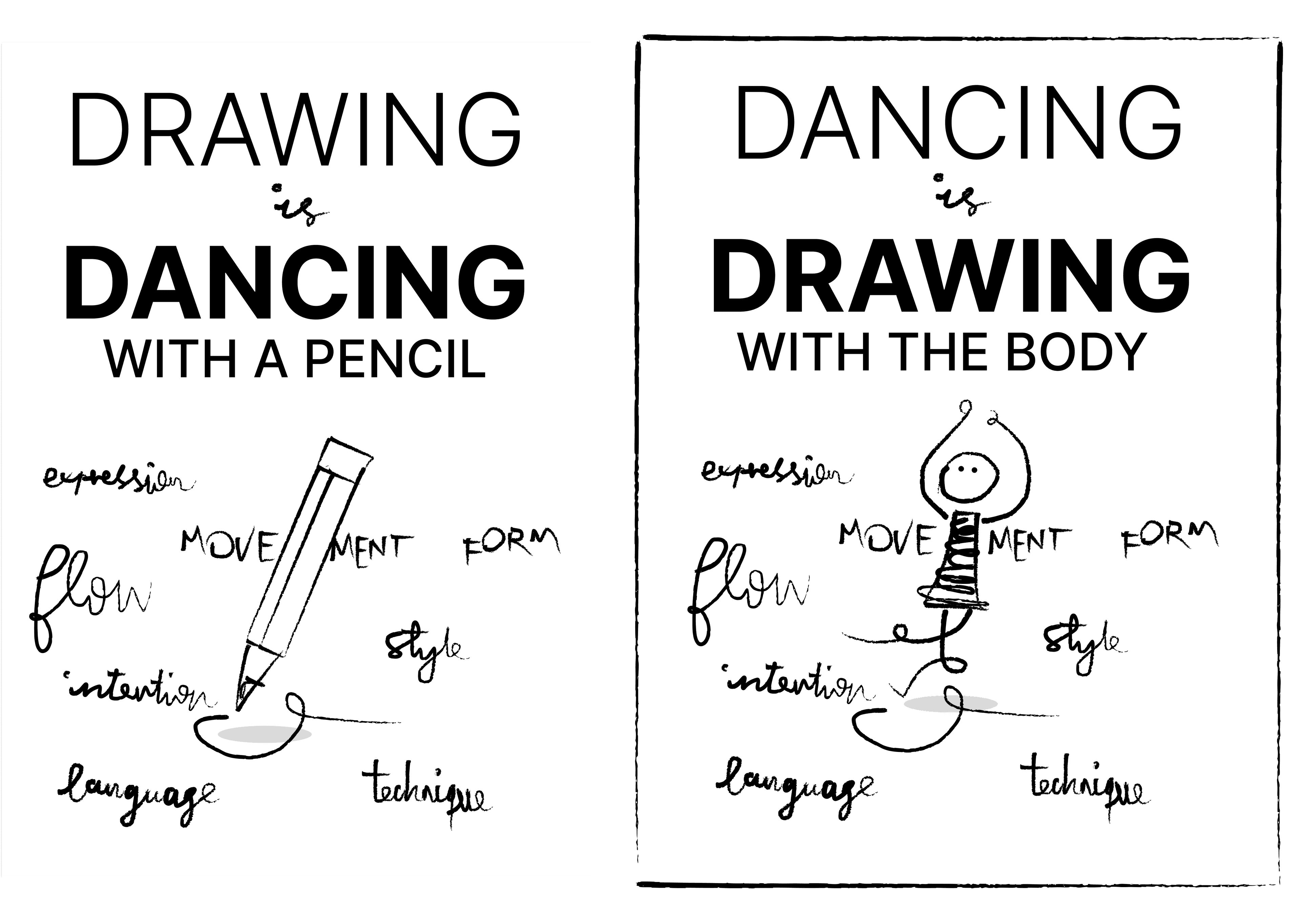 Illustration of a dancing figure capturing movement and motion